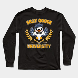 Cute Kawaii Goose - Silly Goose University Long Sleeve T-Shirt